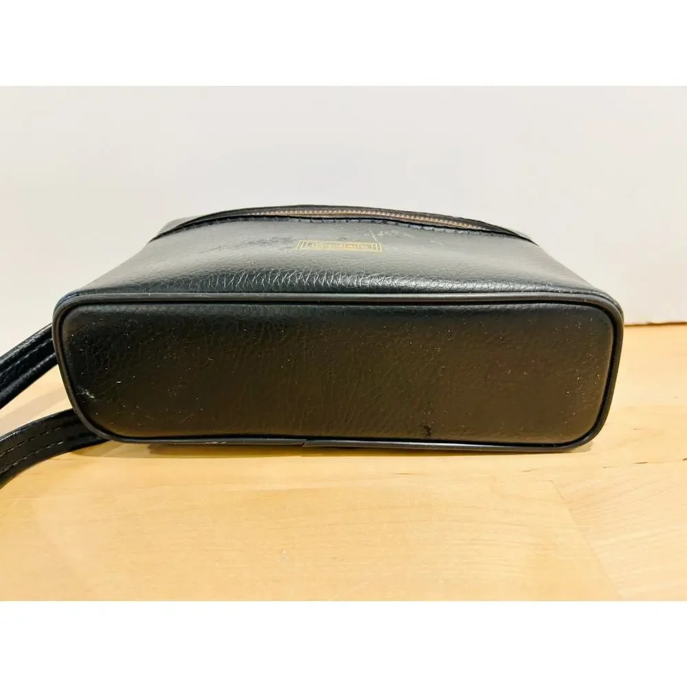 Vintage Kodak Camera Bag Black Faux Leather Crossbody Case Small Retro